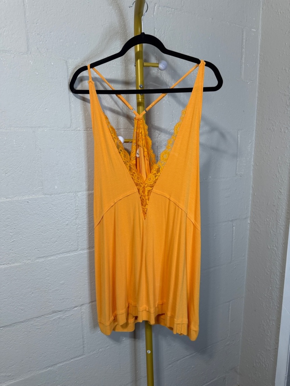 POL orange Lace-Trim Mini Dress cover up